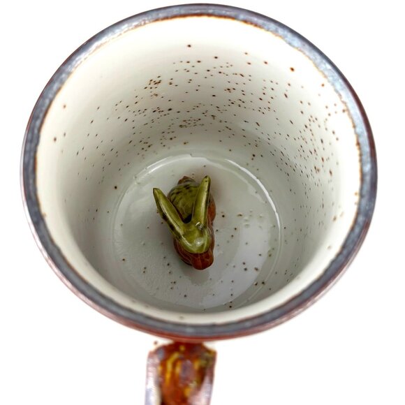 Charming Speckled Rabbit Mug with Hidden Figurine NWOT - Picture 1 of 9